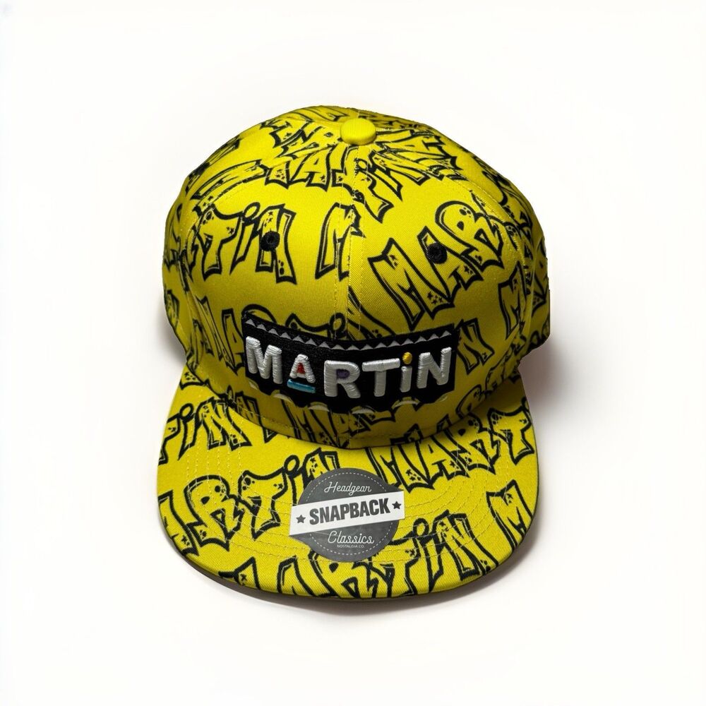 Headgear Classics Martin TV Show Snapback Hat Yellow Graffiti Print NWT Adult
